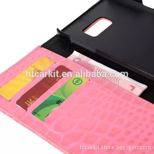 2015 New colorful CROCO PU Leather Flip wallet Cover Case for Samsung Galaxy Note 5